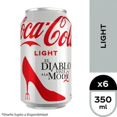 COCA COLA - Pack Bebida Coca Cola Light Lata 6 x 350 ml