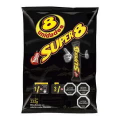 SUPER 8 - Galleta Oblea Bañada con Chocolate 8 x 29 gr