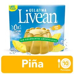 LIVEAN - Gelatina En Polvo Sin Azúcar Sabor Piña