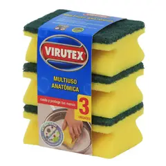 VIRUTEX - Esponja Acanalada 3 Un