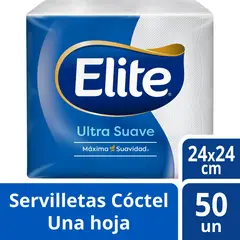 ELITE - Servilletas de Papel Coctel Blanca