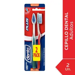 DENTO - Cepillo de Dientes Dento Plus Mediano 2 Un