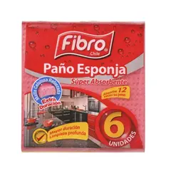 FIBRO - Paño Celulosa Súper Absorbente 6 Un