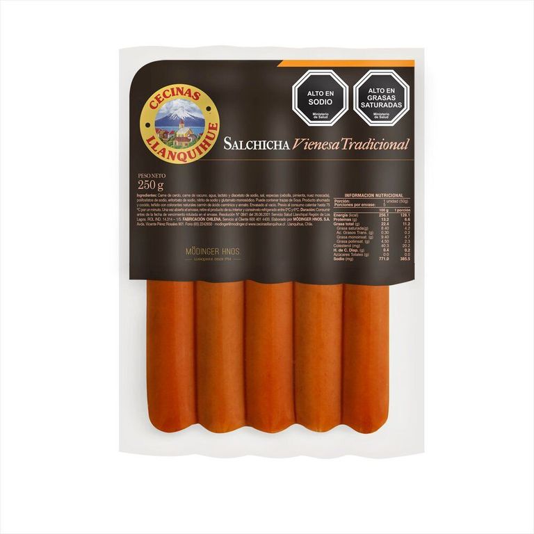 Salchicha Vienesa Tradicional Llanquihue 5 Un - Tottus - $3.650