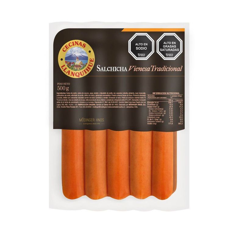 Salchicha Vienesa Tradicional Llanquihue 10 Un - Tottus - $6.790