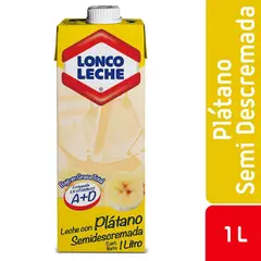 LONCOLECHE - Leche Semidescremada Sabor Plátano