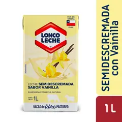 LONCOLECHE - Leche Semidescremada Loncoleche Sabor Vainilla 1 L