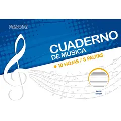 PROARTE - CUADERNO MUSICA 1 PAUTA 10H 26X177CM