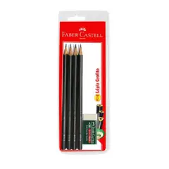 FABER CASTELL - Blíster 3 Grafitos 1205 más 1 Goma 7085