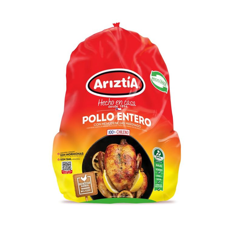 Pollo Entero con Menudencias Ariztía Peso Variable - Tottus - $4.050