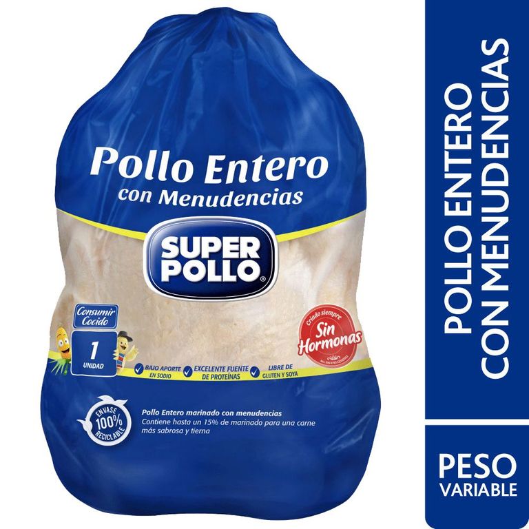 Pollo Entero con Menudencias Peso Variable - Tottus - $3.590