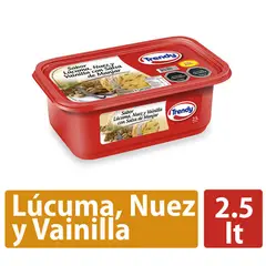 TRENDY - Helado de Leche Sabor Lúcuma Nuez Vainilla Cassata Trendy 2.5 L