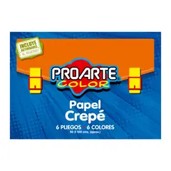PROARTE - Estuche Papel Crepé 6 Hj 6 Color Proarte