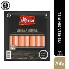 LA PREFERIDA - Vienesa Cerdo y Vacuno sin Piel