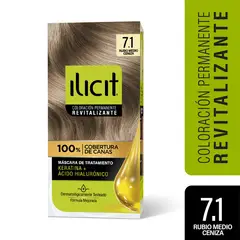 ILICIT - Coloración Permanente 7.1 Rubio Medio Ceniza