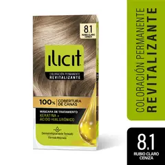 ILICIT - Coloración Permanente 8.1 Rubio Claro Ceniza