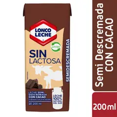 LONCOLECHE - Pack Leche Semidescremada Sin Lactosa Sabor Chocolate