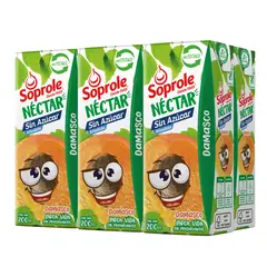 SOPROLE - Pack Néctar de Damasco Sin Azúcar Soprole 6 x 200 ml