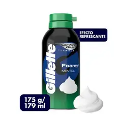 GILLETTE - Espuma de Afeitar Foamy Mentol Refrescante 179 ml