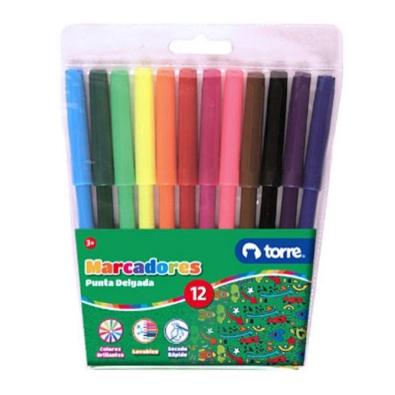 Plumones Dibujo 12 Colores UN