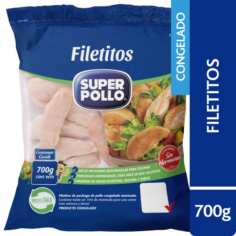 Filetitos de Pechuga de Pollo Congelado Super Pollo 700 g - Tottus - $5.190