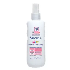 SIMONDS - BLOQUEADOR SOLAR SPF 50 PANTALLA  SPRAY 190 ML.