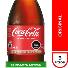 COCA COLA - Bebida Coca Cola Original Retornable 3 L