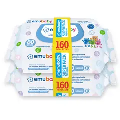 EMUWIPES - Pack Toallitas Húmedas para Bebés Emuwipes 2 x 80 Un