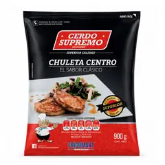 CERDO SUPREMO - Chuleta de Centro de Cerdo Congelada Cerdo Supremo 900 gr