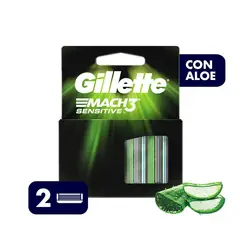 GILLETTE - Repuestos Para Afeitar Mach3 Sensitive