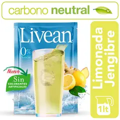LIVEAN - Bebida Instantánea Sabor Limonada Jengibre