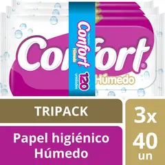CONFORT - Papel Higiénico Húmedo 3 x 40 UN