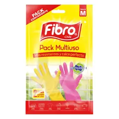 FIBRO - Guantes de Latex Multiuso Tamaño Mediano 2 Un