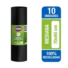 VIRUTEX - Bolsa Biodegrabale Mediana Rollo 70x90 cm 10 Un
