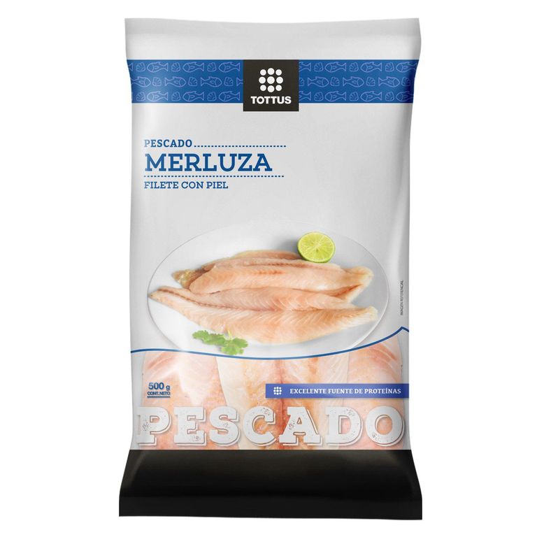 Filete de Merluza con Piel Congelada Tottus 500 g - Tottus - $4.390