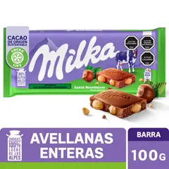 MILKA - Chocolate con Leche Avellanas Enteras 100 g