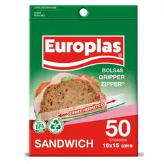 EUROPLAS - Bolsas Herméticas Sándwich 16 x 15 cm Europlass 50 UN