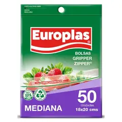 EUROPLAS - Bolsas Herméticas Colación 18 x 20 cm Europlass 50 UN