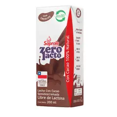 SOPROLE - Leche Semidescremada Zerolacto Sabor Chocolate