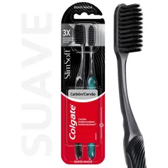 COLGATE - Cepillo de dientes Colgate Slim Soft Black 2 Un