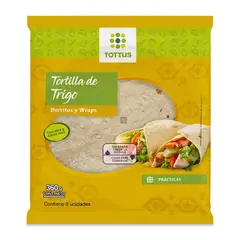 TOTTUS - Tortillas Burritos y Wraps Tottus 6 Un 360 g