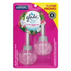 GLADE - Pack Repuesto Desodorante Ambiental Flores y Coco Glade 2x21 ml