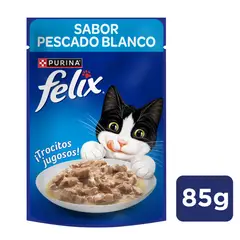FELIX POUCH - Alimento Húmedo para Gato Adultos Sabor Pescado Blanco Sobre