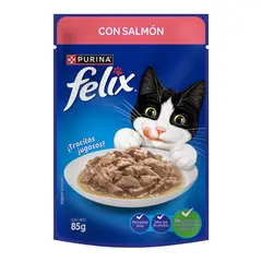 FELIX POUCH - Alimento Húmedo para Gato Adultos Salmón Felix 85 g
