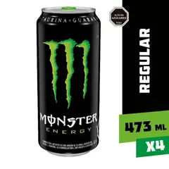 MONSTER - BEBIDA ENE MONSTER ENERGY 4PK LATA 473CC