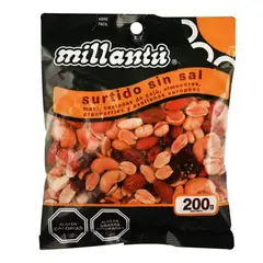 MILLANTU - Frutos Secos sin Sal 200 g