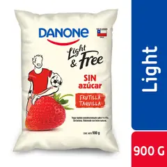 DANONE - Yoghurt Sabor Frutilla Bolsa Light&Free 900 g