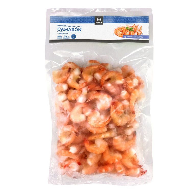 Camarón Mediano Cocido con Cáscara y Cola Tottus 400 g - Tottus - $5.990