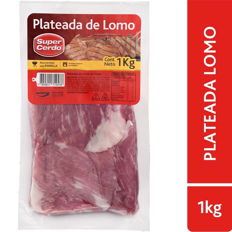 Plateada de Lomo de Cerdo Super Cerdo 1 Kg - Tottus - $11.550