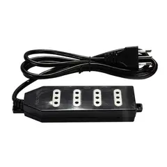 MACROTEL - Alargador Múltiple 4 Posiciones Negro 3 Metros